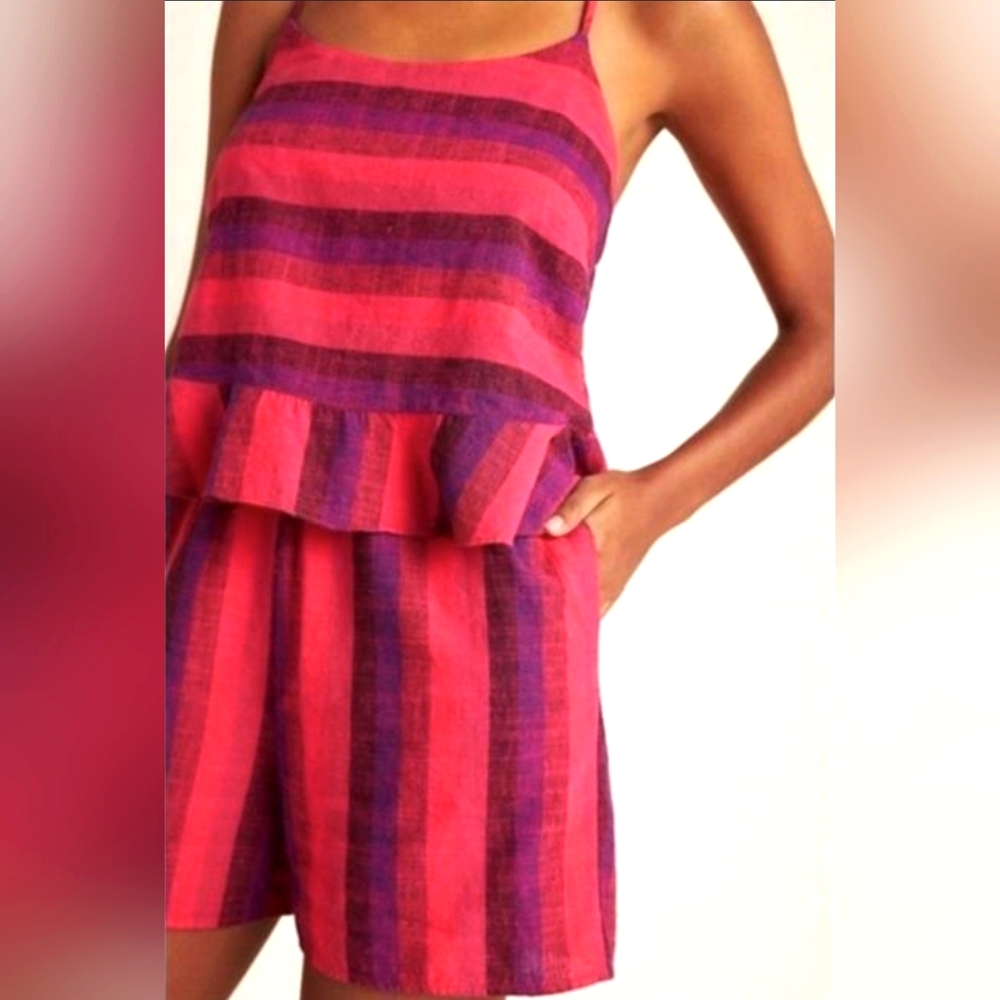 Anthropologie Amadi Linen Romper.Retail$128 ptp 18" (stretch) - Picture 2 of 7